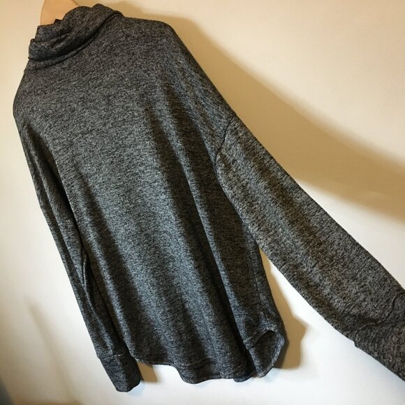 B&W Television Static Cowled Turtleneck Long Shirt - Picture 4 of 16